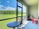Relaxing screened lanai with comfortable seating and serene landscape views at 2190 Great Sapphire Ln, Lutz, FL 33558