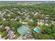 Community aerial view featuring mature trees, tennis courts, and a pool, offering a vibrant lifestyle at 3673 Fremantle Dr, Palm Harbor, FL 34684