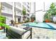 Relaxing courtyard featuring fountain and seating at 4950 Gulf Blvd # 404, St Pete Beach, FL 33706