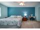 Carpeted bedroom featuring a desk and workspace, providing a comfortable area to relax at 624 La Jolla Ave, Sun City Center, FL 33573