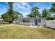 Cozy single-story home featuring a landscaped yard and white picket fence at 6601 13Th N St, St Petersburg, FL 33702
