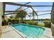 Screened-in pool surrounded by lush landscaping with a peaceful lake in the background at 11613 Sunshine Pond Rd, Tampa, FL 33635