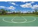 Outdoor basketball court with green surface and clear sky, great for recreational activities and community engagement at 12209 Glencliff Cir, Tampa, FL 33626
