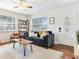 Cozy living room with stylish furniture, a decorative area rug, and large windows providing ample natural light at 1243 55Th N Ave, St Petersburg, FL 33703