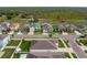 Aerial shot of a residential area, with trees, landscaping, and orderly homes at 15403 Wicked Strong St, Sun City Center, FL 33573