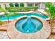 Relaxing hot tub with stone surround, set next to a sparkling pool at 1610 Stetson Dr, Wesley Chapel, FL 33543