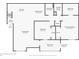 Floor plan featuring the kitchen, dining room, living room, bathroom, bedrooms, laundry room, and a back patio at 16511 Enclave Village Dr # 107, Tampa, FL 33647