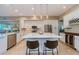 Contemporary kitchen with white cabinetry, a center island, stainless steel appliances, and pendant lighting at 1710 Lago Vista Blvd, Palm Harbor, FL 34685