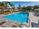 Community pool surrounded by lounge chairs and well-maintained deck area at 1710 Lago Vista Blvd, Palm Harbor, FL 34685