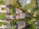 Aerial view highlighting the lot size, pool, and proximity to surrounding neighborhood at 1720 Bayou Grande Ne Blvd, St Petersburg, FL 33703