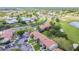 Aerial view of residential area with golf course, community pools, and well-maintained landscaping at 1967 Cormorant Ct # 515, Clearwater, FL 33762
