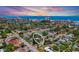 Breathtaking aerial view of the neighborhood with the beach in the distance showcasing the beautiful home at 257 43Rd Ave, St Pete Beach, FL 33706