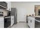 Beautiful kitchen features stainless steel appliances and white cabinets at 33668 Elm Hill Branch, Wesley Chapel, FL 33545