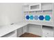 A well-organized office space with built-in shelving and a spacious desk area at 6009 Cedarwood Ln, Bradenton, FL 34203