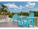 Outdoor patio featuring blue Adirondack chairs and a side table, perfect for relaxing at 601 2Nd St, Indian Rocks Beach, FL 33785