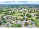 Expansive aerial view showcasing the neighborhood, green spaces, and community layout at 801 Kirkcaldy Way, Valrico, FL 33594