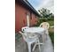 Side yard patio with seating at 9907 Maggie St, Gibsonton, FL 33534