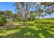 Spacious backyard showcasing well-manicured lawn, mature trees, and lush greenery at 1178 Fraser Pine Blvd, Sarasota, FL 34240