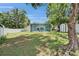 Fenced backyard featuring a screened-in pool, perfect for relaxation and summer fun at 1207 Oak Valley Dr, Seffner, FL 33584