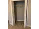 Empty closet, offering storage with shelf and hanging bar at 12820 Belvedere Song Way Way, Riverview, FL 33578