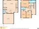 Detailed floor plan showcasing the layout of both floors, including dimensions and room placements at 14403 Dunrobin Dr, Wimauma, FL 33598