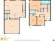Detailed floor plan showcasing the layout of both floors, including dimensions and room placements at 14403 Dunrobin Dr, Wimauma, FL 33598