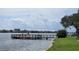 A picturesque pier extends into the water, with seating and views of the distant shoreline at 1847 Shore Drive S # 415, South Pasadena, FL 33707
