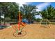 The playground includes climbing frames, slides, and swings, designed to create a safe and enjoyable play environment at 19104 Cellini Pl, Lutz, FL 33558