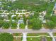 A neighborhood featuring single-Gathering homes with manicured lawns and mature trees in a lush, green setting at 2160 Ne Coachman Rd, Clearwater, FL 33765
