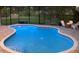 Inviting screened-in pool with fountains and nearby fire pit at 2435 Fox Forest Dr, Lutz, FL 33549