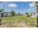 Grassy backyard offering ample open space and a storage shed for outdoor equipment at 3818 Beechwood Dr, Holiday, FL 34691