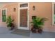 Charming front entrance features a decorative wood door, planters, and stylish lighting at 409 E Frances Ave, Tampa, FL 33602