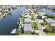 Stunning aerial view of waterfront homes, showcasing docks and access to the serene waterways at 4123 Daisy Dr, Hernando Beach, FL 34607