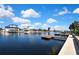Scenic view of the canal with a private boat dock, offering easy access to the water at 4123 Daisy Dr, Hernando Beach, FL 34607