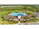 An aerial view of the community pool and clubhouse at 5170 Sea Mist Ln, Wesley Chapel, FL 33545