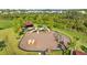 An aerial view of a community playground and picnic area at 5170 Sea Mist Ln, Wesley Chapel, FL 33545
