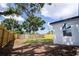 A spacious back yard featuring a wood fence and grassy area is ideal for outdoor activities and relaxation at 10408 118Th Ave, Largo, FL 33773