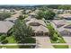 Aerial view of a beautiful single-Gathering home in a quiet residential neighborhood at 1342 Salmonberry St, Wesley Chapel, FL 33543