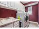 Convenient laundry room with modern washer and dryer and ample cabinet space at 1342 Salmonberry St, Wesley Chapel, FL 33543