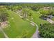 Picturesque aerial view of the beautifully landscaped golf course and winding cart paths at 1401 Camelot Ct, Palm Harbor, FL 34684