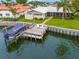 The property features a beautiful dock with 2 chairs and a boat lift at 1917 Iowa Ne Ave, St Petersburg, FL 33703
