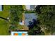 Aerial view of the property showing a pool/tennis court, backyard, and surrounding greenery at 2010 6Th Sw Ave, Largo, FL 33770