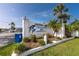 Community sign for Crystal Bay with palm trees at 2011 Ketch Cir, Palm Harbor, FL 34683