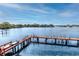 Aerial view of waterfront community and private dock, tranquil scene at 2011 Ketch Cir, Palm Harbor, FL 34683