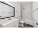 Bathroom featuring tile flooring and shower and tub combo at 2171 Portofino Pl # 27-2725, Palm Harbor, FL 34683