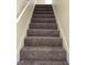 Stairway leading upstairs with carpeted steps and white handrail and trim at 2302 Maki Rd # 2, Plant City, FL 33563
