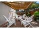 Inviting outdoor patio featuring brick pavers, pergola, and comfortable seating for relaxing and entertaining at 2900 W Estrella St, Tampa, FL 33629