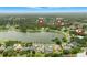 Aerial view showing the location of the home, a park, and a community pool at 3101 Beaver Pond Trl, Valrico, FL 33596