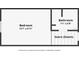 Floor plan view of bedroom and bathroom with dimension callouts and stairwell down at 39905 Townsend Rd, Dade City, FL 33525