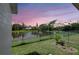 Backyard featuring a pond view under a violet hued sky at 6603 S Juanita St, Tampa, FL 33616